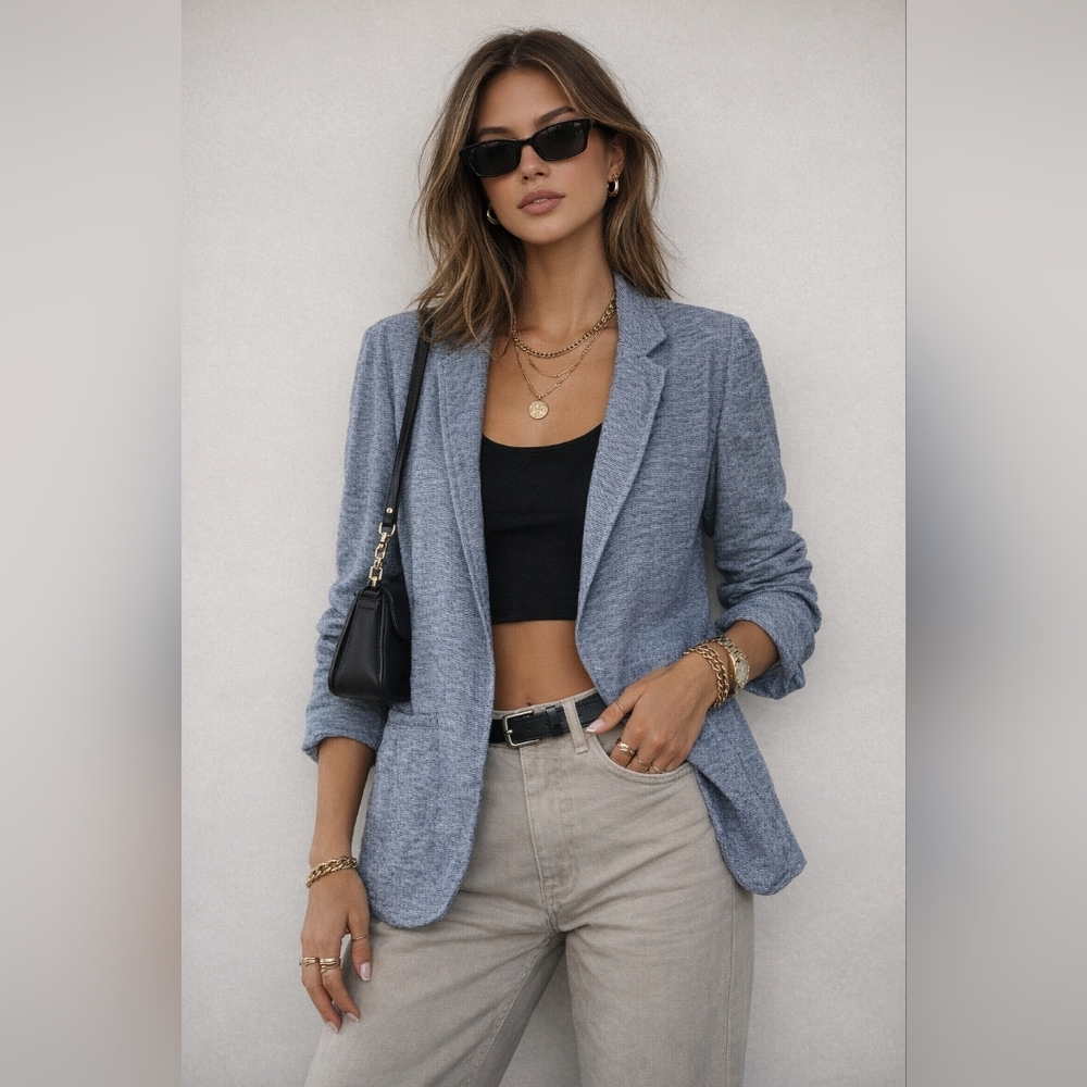 SALE 🌟 ELLEN TRACY | Blue Linen Blazer